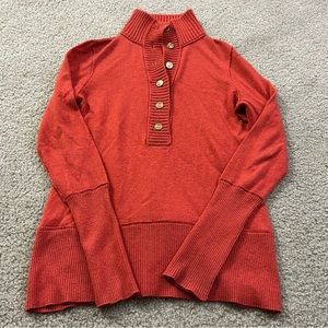 Tory Burch Red Sweater with Button Detail